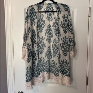 Bohemian Kimono with Lace Trim